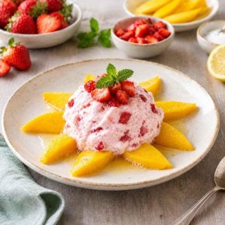 Erdbeer-Joghurt-Creme mit Mango