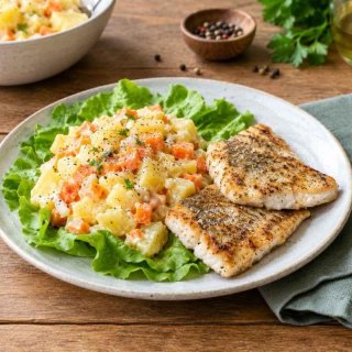 Seeteufel mit warmem Kartoffel-Möhren-Salat