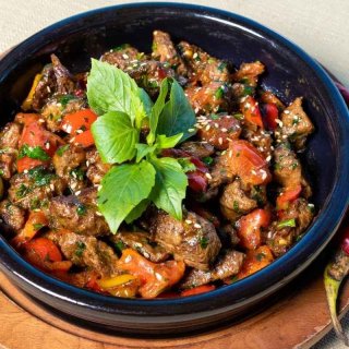 Gebratene Aubergine mit Dill