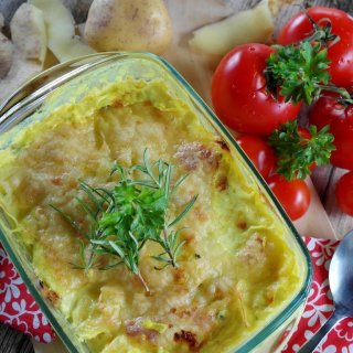 Kartoffelgratin mit Schwarzwurzel