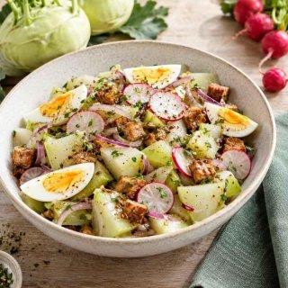 Kohlrabi mit Speck-Vinaigrette