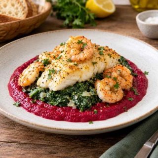 Edelfisch auf Mangold mit Rote-Bete-Sauce