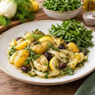 Geschmorter Zitronenfenchel mit Rucola