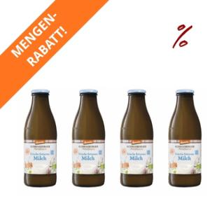 4x Frischmilch 1,5% Glasflasche