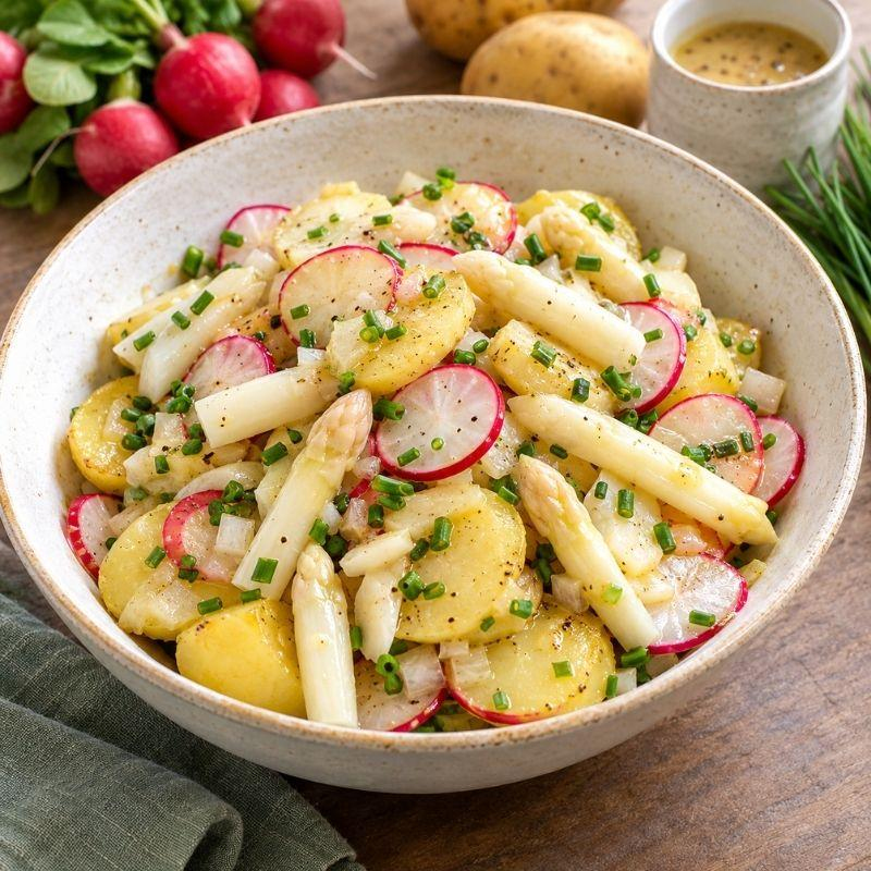Kartoffel-Spargel-Salat mit Radieschen