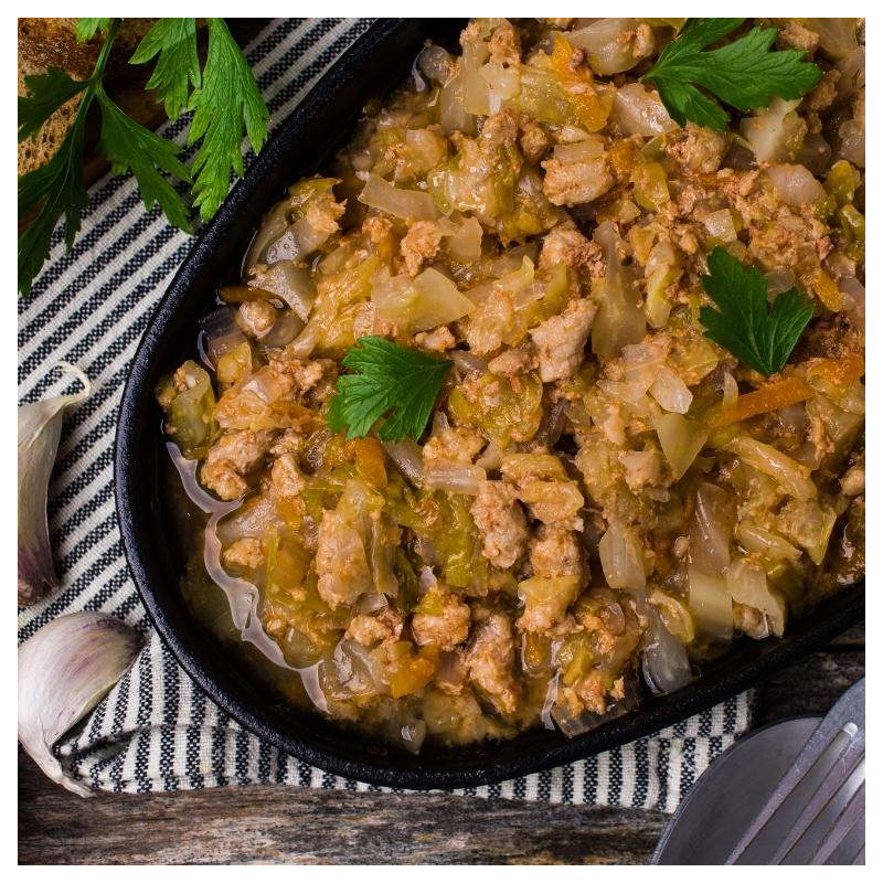 Spitzkohl-Hackfleisch-Pfanne mit Kartoffeln