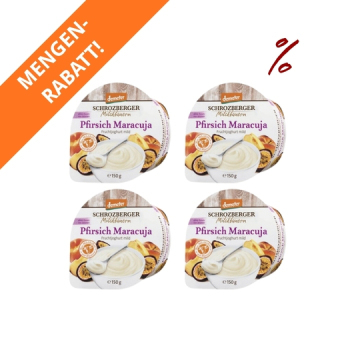4x Fruchtjoghurt Pfirsich Maracuja 150g