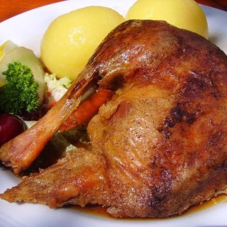 Gänsebraten mit Maronen und Orange