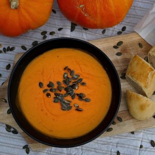 Kürbissuppe mit Blauschimmelkäse