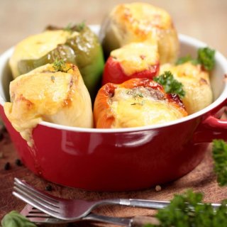 Paprika gefüllt mit Kartoffeln