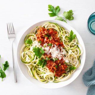 Spaghetti mit Zucchinigemüse