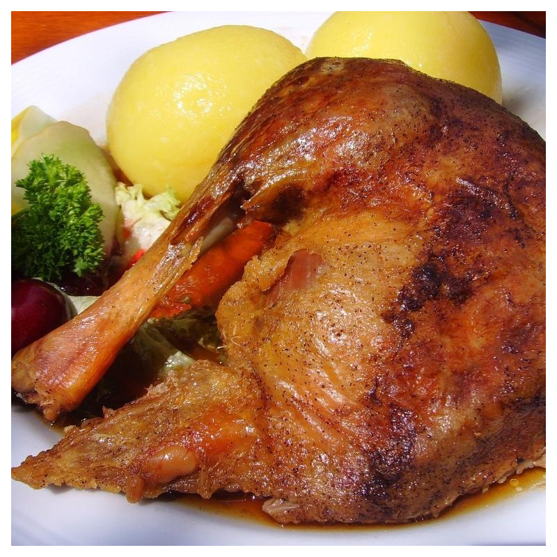 Gänsebraten mit Maronen und Orange