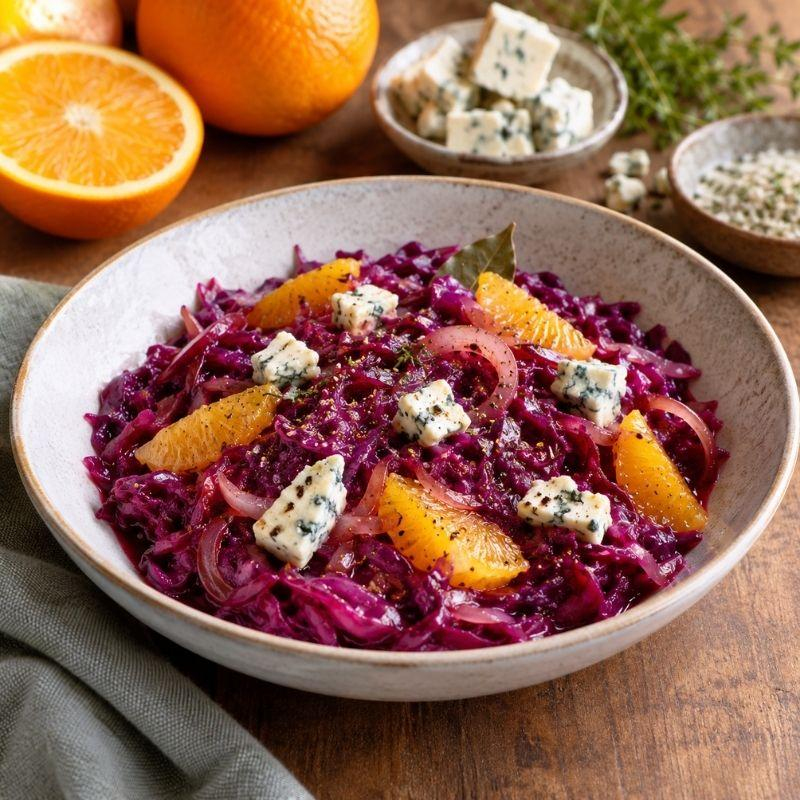 Rotkohl mit Blauschimmelkäse