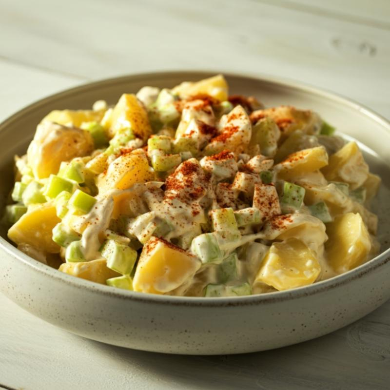 Warmer Kartoffelsalat mit Sprossen