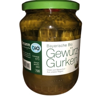 Gewürzgurken im Glas aus Bayern